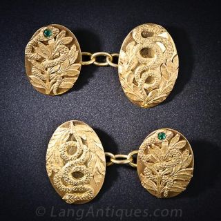 Turn-of-the-Century Serpent Cufflinks