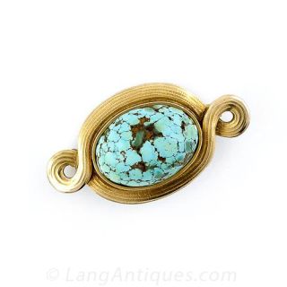 Turn of the Century  Turquoise Brooch