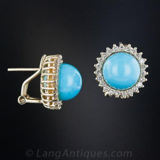 Turquoise and Diamond Earrings