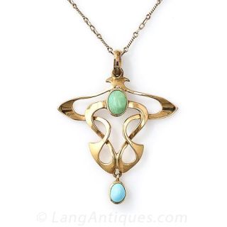 Turquoise Art Nouveau Necklace