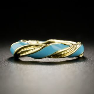 Turquoise Blue Enamel Band - 1