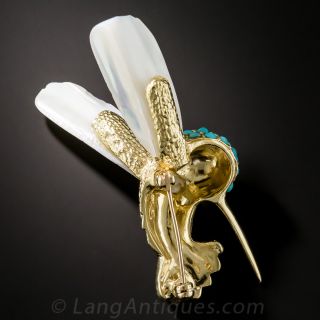 Turquoise Hummingbird Brooch