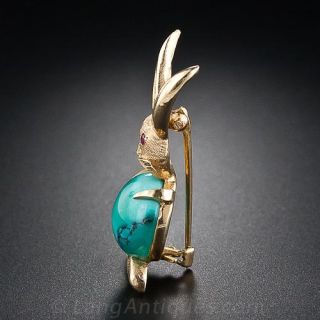 Turquoise Rabbit Pin