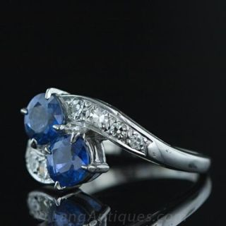 Twin Sapphire and Diamond Ring