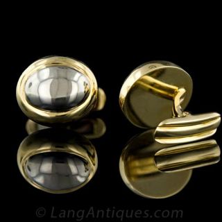Two-Color Gold Door Knob Style Cufflinks