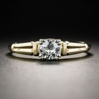 Two-Tone .27 Carat Diamond Vintage Solitaire Engagement Ring
