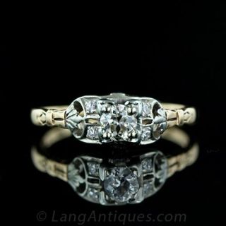 Two Tone .30 Carat Diamond Engagement Ring Main View 1