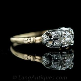 Two Tone .30 Carat Diamond Engagement Ring