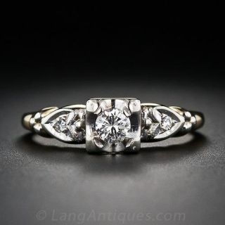 Two-Tone Diamond Engagement Ring