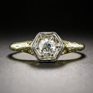 Two-Tone Diamond Filigree Solitaire