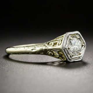 Two-Tone Diamond Filigree Solitaire