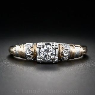 Two-Tone Diamond Illusion Engagement Ring