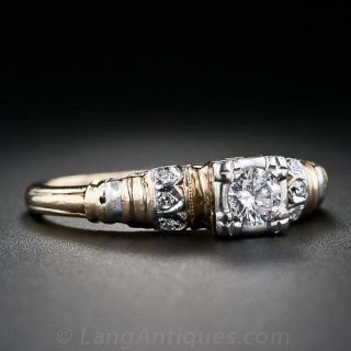 Two-Tone Diamond Illusion Engagement Ring