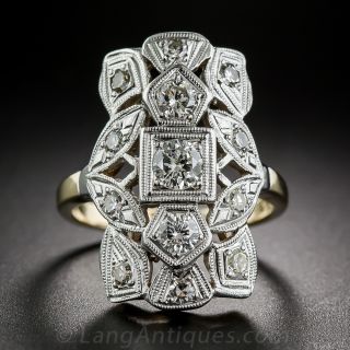 Two-Tone Gold 1930s Art Deco Dinner Ring