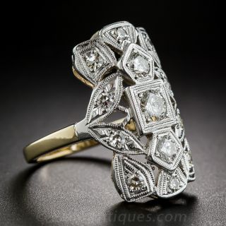 Two-Tone Gold 1930s Art Deco Dinner Ring