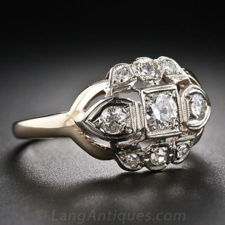 Two-Tone Gold Art Deco Diamond Ring