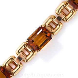 Two-Tone Gold Retro Madeira Citrine Bracelet