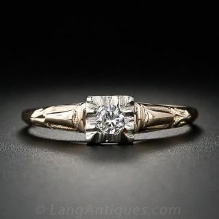 Two-Tone Illusion Diamond Solitare Ring