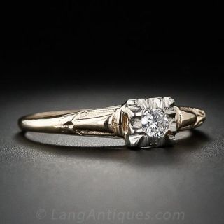 Two-Tone Illusion Diamond Solitare Ring