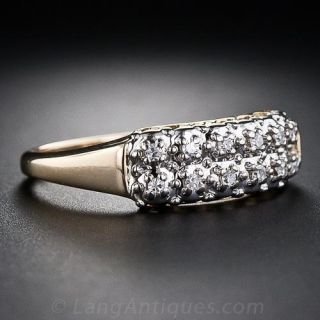 Two-Tone Mid-Century Diamond Wedding Band