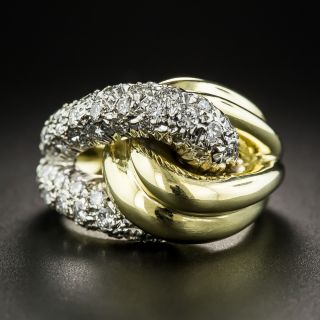 Two-Tone Pavé Diamond Knot Ring - 1