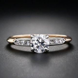 Two-Tone Petite Diamond Engagement Ring