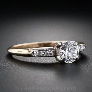 Two-Tone Petite Diamond Engagement Ring