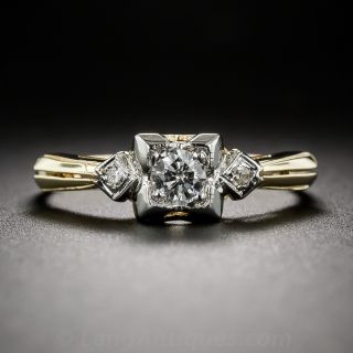 Two-Tone Retro 1940's Diamond Ring