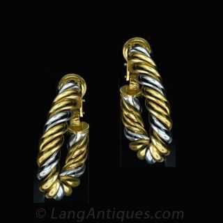 Vintage Gold Twist Earrings 