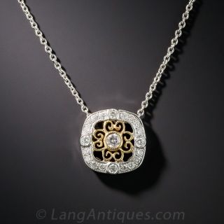 Two-Tone Vintage Design Diamond Pendant