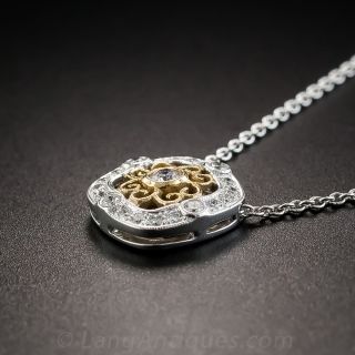 Two-Tone Vintage Design Diamond Pendant