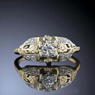 Art Deco Diamond Engagement Ring 