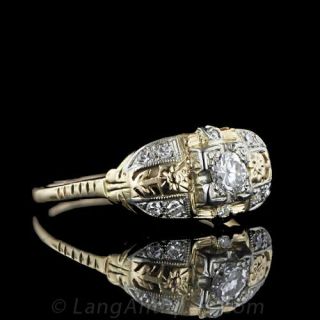 Two Tone Vintage Diamond Ring
