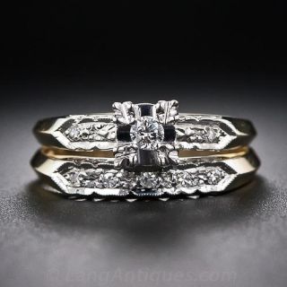 Two-tone Wedding Set with .16 ct Center Diamond
