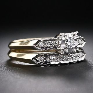 Two-tone Wedding Set with .16 ct Center Diamond
