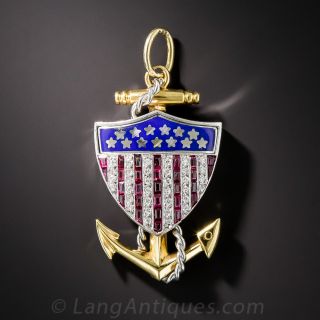 U.S. Shield and Anchor Pendant