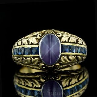 Unusual Star Sapphire Unisex Ring Main View