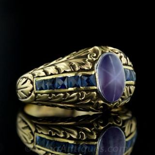 Unusual Star Sapphire Unisex Ring