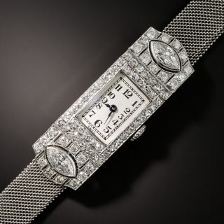 Vacheron Constantine Art Deco Diamond Platinum Mesh Watch  - 1