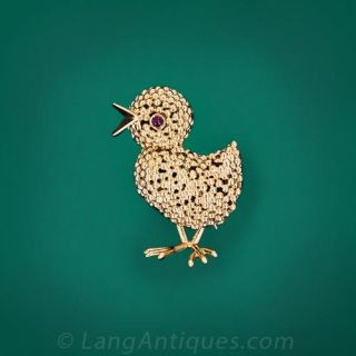 Van Cleef Gold Chick Brooch