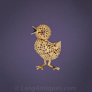Van Cleef Gold Chick Pin