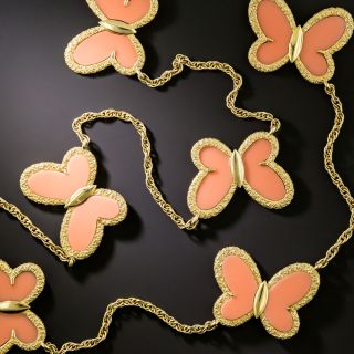 Van Cleef & Arpels 10 Motif Coral Butterfly 18K Necklace - 5