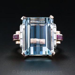 Van Cleef & Arpels Retro Aquamarine Ring