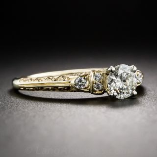 Van Craeynest .42 Carat Diamond Vintage-Style Engagement Ring