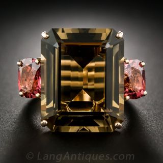 Verdura Smoky Quartz and Tourmaline Cocktail Ring