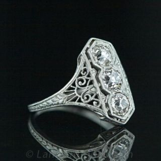 Vertical Three-Stone Diamond Dinner Ring