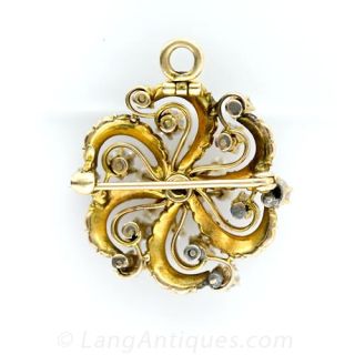 Victorain Diamond and Pearl  Snowflake Pin / Pendant