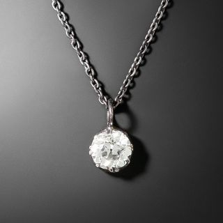 Victorian 1.10 Carat Diamond Solitaire Pendant - 1