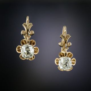 Victorian 1.15 Carat Diamond Drop Earrings - 2