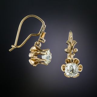 Victorian 1.15 Carat Diamond Drop Earrings